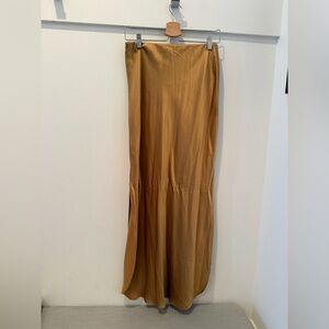 NWT Banana Republic Gold/ Mustard Yellow 100% Silk Maxi Skirt